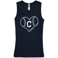 Girls Youth Cleveland Indians Soft as a Grape Navy Cotton Tank Top