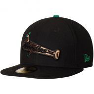 Men's Down East Wood Ducks New Era Black Road Authentic Collection On-Field 59FIFTY Fitted Hat