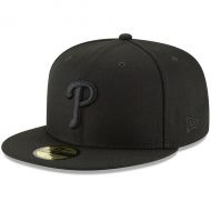 Mens Philadelphia Phillies New Era Black Primary Logo Basic 59FIFTY Fitted Hat