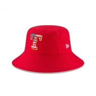 Mens Texas Rangers New Era Red 2018 Stars & Stripes 4th of July Bucket Hat