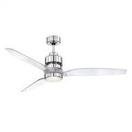 Craftmade K11067 Sonnet Ceiling Fan with Sonnet Clear Acrylic Blades and Integrated LED Light Kit 52, Chrome
