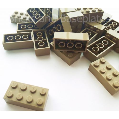  Lego LEGO BRICKS 200 x DARK TAN 2x4 Pin - From New Sets Sent in a Clear Sealed Bag
