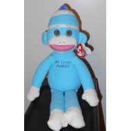 Ty Beanie Buddy - MY LITTLE MONKEY BLUE the Sock Monkey (Plush ~ 16 inch) MWMTS