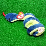 Ty Beanie Baby Hissy The Snake 1997 Rare Retired PVC Plush Toy MWMT - Ships FREE