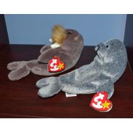 Ty TY Beanie Baby JOLLY the Walrus & Slippery the Seal Retired With Tags
