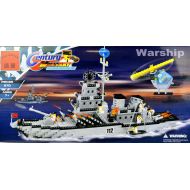 970+ Pieces Missile Destroyer Warship With Helicopter Brick Game Enlighten Brand