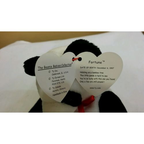 Ty Beanie Baby FORTUNE the Panda Bear, DOB 12-6-97, 1998 tush tag, Retired & New