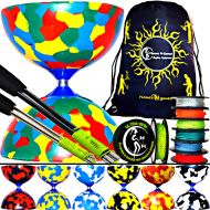 Juggle Dream JESTER DIABOLO Set - Make Your Own Set- Choose Colour, Hand Sticks, String & Bag
