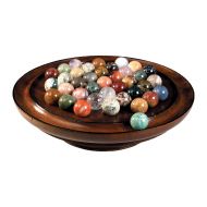 Authentic Models Solitaire Wooden Game Solid Semi-Precious Gemstone 30mm (1.18") Marbles