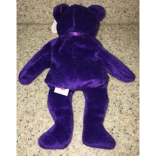  1997 Princess Diana Bear Retired TY Beanie Baby PE Pellet & With Stamp On Tag