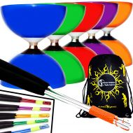 Juggle Dream CAROUSEL Ball Bearing Diabolo + Coloured Metal Handsticks, Diablo String & Bag