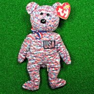 Ty Beanie Baby USA The Patriotic Bear Retired God Bless America - MWMT