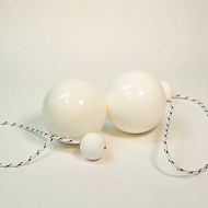 Play Pair of Contact GIGA Poi with 100mm Stage Ball - White