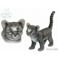 Hansa Toy International Standing Grey Kitten. Plush Soft Toy Cat by Hansa. Sold by Lincrafts. 6574