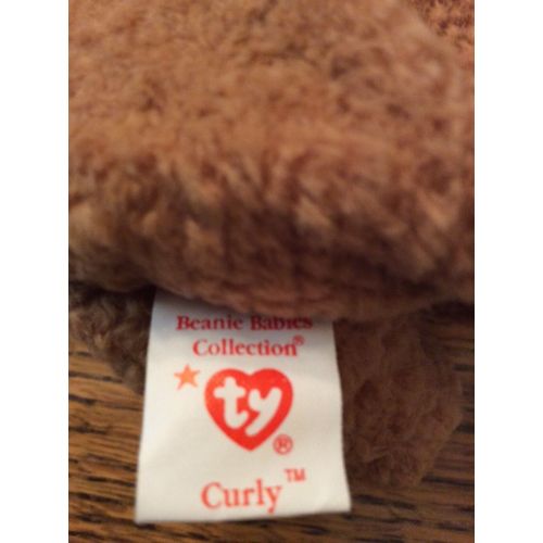  Ty Beanie Baby 1996 CURLY BEAR with very rare collectible hang tag error