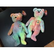 2 Rare Retired 1996 Peace Ty Beanie Babies Original with Tag *Mint Condition*