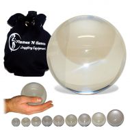 Flames N Games Clear Acrylic Contact Juggling Ball + Fleece Linned Travel Bag  Pouch