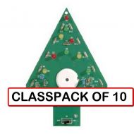 KITS USA (CLASSPACK OF 10) K-14 Christmas Tree KIT wFlashing LEDS and XMAS Songs