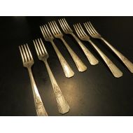 /GinnysGirlsTreasures Oneida Debonair Silverplate Dinner Fork set of Seven, Set of Seven Dinner Forks, Silverplate, Vintage Debonair Silverware Fork Set