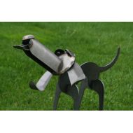 81MetalArt Metal Standing 3D Hound Dog Sculpture Statue - outdoor safe weatherproof