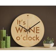 SnazzyNestShop Its wine oclock / Wine clock / Wine lovers gift / Wine gifts / Gift for her / Wood wall art / Modern wine decor / Unique wall clocks