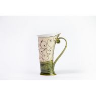 /StudioRosalina Ceramic Mug, Tea Mug,Handbuilding, Ceramics and pottery, Ceramic cup, Tea cup, Coffee cup, Coffee mug, Handmade mug, Unique mug, Green mug