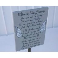 ThePaperPlaceAndMore Angel Memorial Sign, Missing You Always, Memorial Outdoor Sign, Grave Marker, Family Grave, Family Memorial, Memorial Art, Grave Decor,