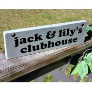 ThePaperPlaceAndMore Custom Hanging Sign, Clubhouse Sign, Distressed Outdoor Sign, Custom Outdoor Sign, Custom Kids Sign, Treehouse Sign, Tree House Sign, Kids