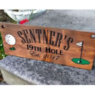 ThePaperPlaceAndMore Outdoor Hanging Sign, Outside Sign, Bar sign, Bar Decor, Home Decor, Golf Gift, Golf Club House, Golf Course, Sports Room Decor, 19th Hole,