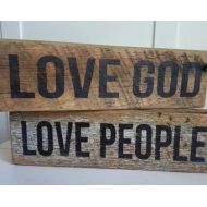 TETELESTAI33AD LOVE GOD Love People Barnwood Shelf Sitter Block On Sale 25 Regular Price 40 Limited Offer