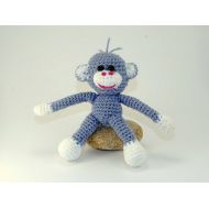 /HiMyCraFt The symbol of the year 2016, The monkey, Soft Toy for Children, Amigurumi Crochet Animals, Soft Doll, Grey Monkey Ornament, Hand Crocheted.