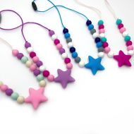 /GummyChic Toddler Silicone Necklace | Non Toxic Sensory Jewelry | Star Teething Necklaces.