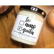 AtoZCandles Anti Valentines Day Galentines Day Gift Funny Valentines Gift Te Amo Tequila Funny Gift Ideas Soy Candles Valentines Day Candle