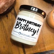 AtoZCandles Custom Birthday Gifts for Her Personalized Birthday Gifts for Him Happy Birthday Candle Happy Birthday Gift Personalized Candle Gift