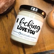 AtoZCandles Valentines Day Gift for him I Fucking Love You Just Because Gift Birthday Gift for Her Mens Gift for Men Anniversary Gift for Husband