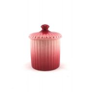 /BrocAndPop Small French Antique 1920s Dark Pink Earthenware Pot - Bathroom Set Pot, Dressing Table Decor, Bathroom Decoration