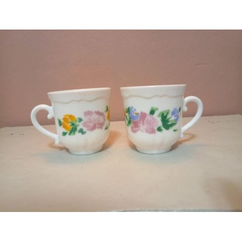  Shpirulina Vintage Cups - 2 Tea Party Set - Vintage Tea Cups - Matched Tea Cups - Bulk Tea Cups- Tea Party- Baby Shower- Bridal Shower