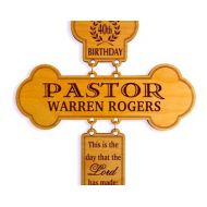 GreatDecorativeCross Pastor Birthday Gift - Priest Personalized Cross for Ordination Anniversary - Engraved Gifts