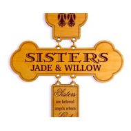GreatDecorativeCross Birthday Gift for Sister - Twin Sisters Gifts Personalized - Christmas Wall Cross from Sister