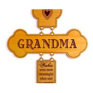 GreatDecorativeCross Grandma Christmas Gift from Granddaughter - Gifts for Grandmother - Personalized Birthday Cross