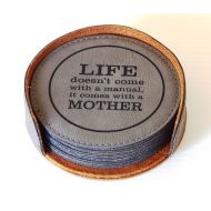 /GreatDecorativeCross Mom Birthday Gift - Mothers Day Gifts for Her - Christmas Engraved Leather Coasters, CAS011