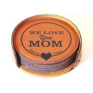 /GreatDecorativeCross Mothers Day Gift for Mom - Personalized Leather Coasters - Mothers Day Gifts, CAS006