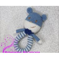 SlingNecklaceAndToys Baby Bear Rattle stuffed toy Baby Softies Teddy Bear Rattle Crochet Rattle Baby plush toy Gift for baby