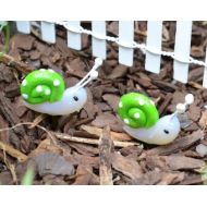 SmokyMountainFollies Fairy Garden Snail on a Nail in Apple Green FREE SHIPPING if added to another item