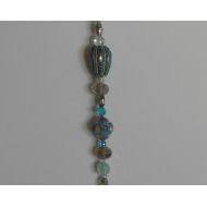 IDabbleArt Beaded Suncatcher, BoHo Suncatcher, Turquoise Beads, Prism