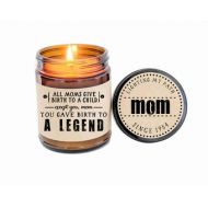 DefineDesignEtc Funny Mothers Day Gift for Mom Birth to A Legend Funny Mom Gift for Mother Birthday Gift Mothers Day Card Candle Gift for Her Soy Candle