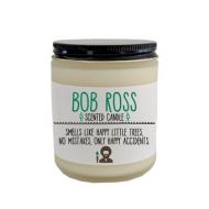 DefineDesignEtc Bob Ross Scented Candle Bob Ross Gift Happy Little Trees Artist Gift for Friend No Mistakes Only Happy Accidents Funny Candle Holiday Gift