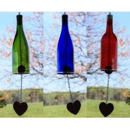 BottlesUncorked Three Glass Wine Bottle Wind Chimes - Gift for Mom - Garden Gift - Outdoor Decor - Christmas Gifts - Seasonal Decor - Backyard Decor - Decor