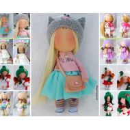 AnnKirillartPlace Interior Fabric Doll, Textile Cloth Doll, Green Winter Doll, Baby Room Decor Doll, Love Gift, Art Rag Doll Handmade Tilda Doll by Natalia Pe