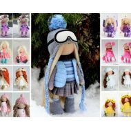 AnnKirillartPlace Muecas Bambole Puppen Tilda doll Blue doll Winter doll Handmade doll Cloth doll Textile doll Rag doll Fabric doll Nursery doll by Olga P